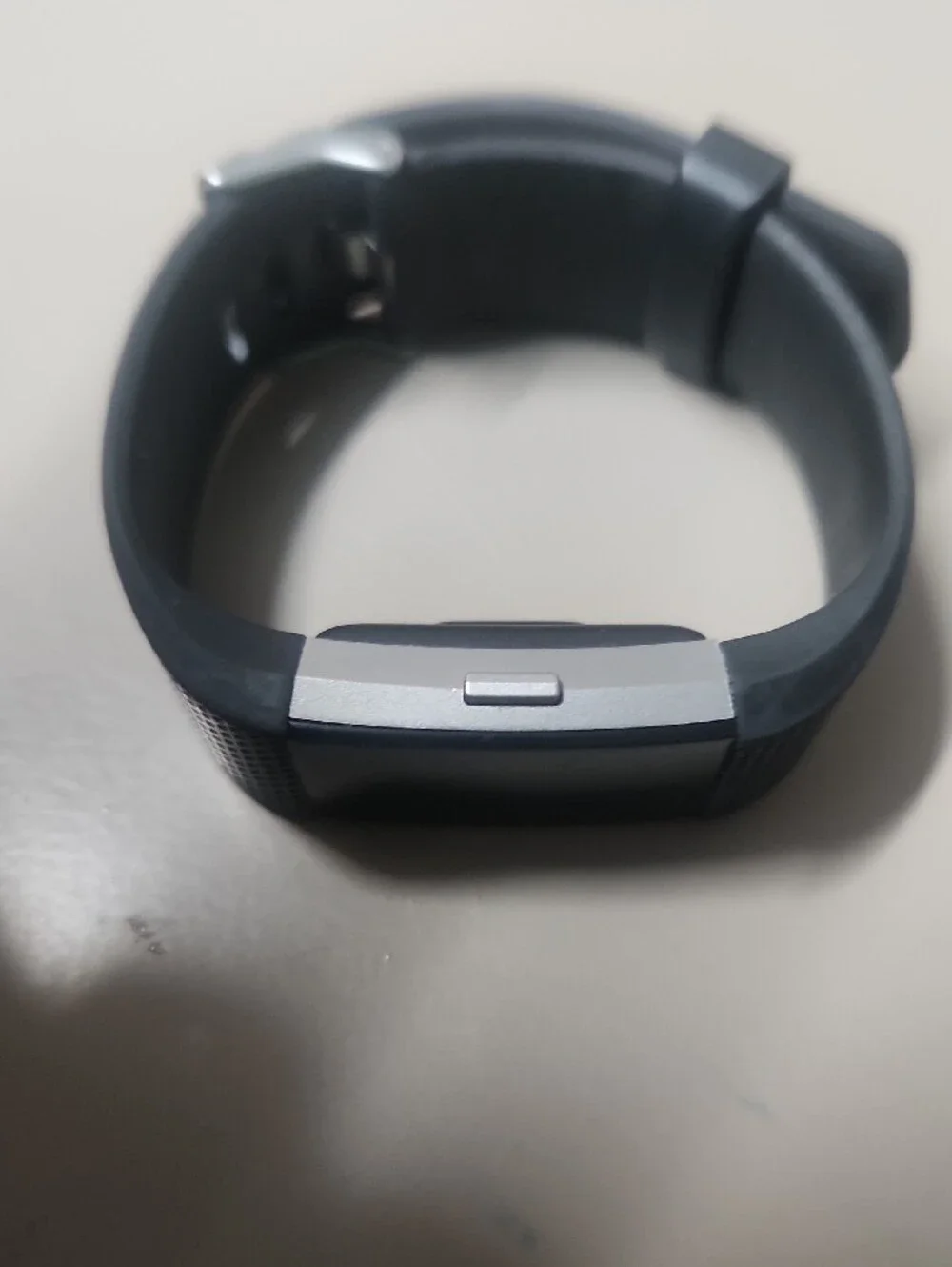 Black Fitness Smartwatch with Textured Silicone Band